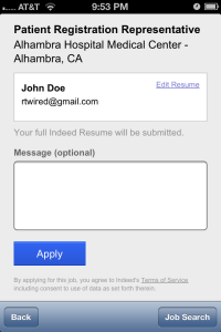Apply For Job - Submit Indeed Resume