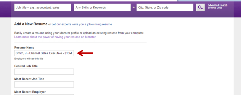 Tips for Naming Your Resume on Monster.com
