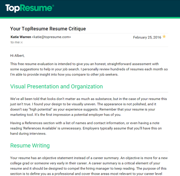 TopResume Resume Review - Christine